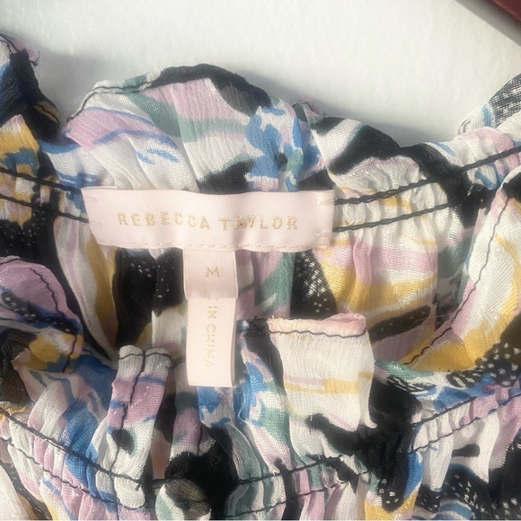 Rebecca Taylor Bow‎ Fluer Silk Top in Black Combo Size Medium - Picture 4 of 8